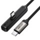 Кабель ACEFAST C28-03 charging data cable with phone holder data cable Type-C to Type-C 60W 3A 1.2m Metal-grey
